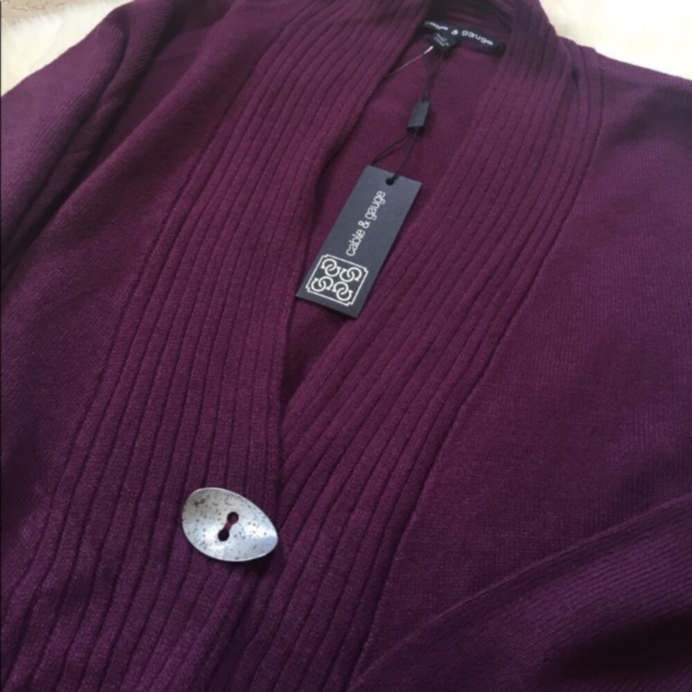 Cable & Gauge Drape Front Cardigan - Picture 3 of 4